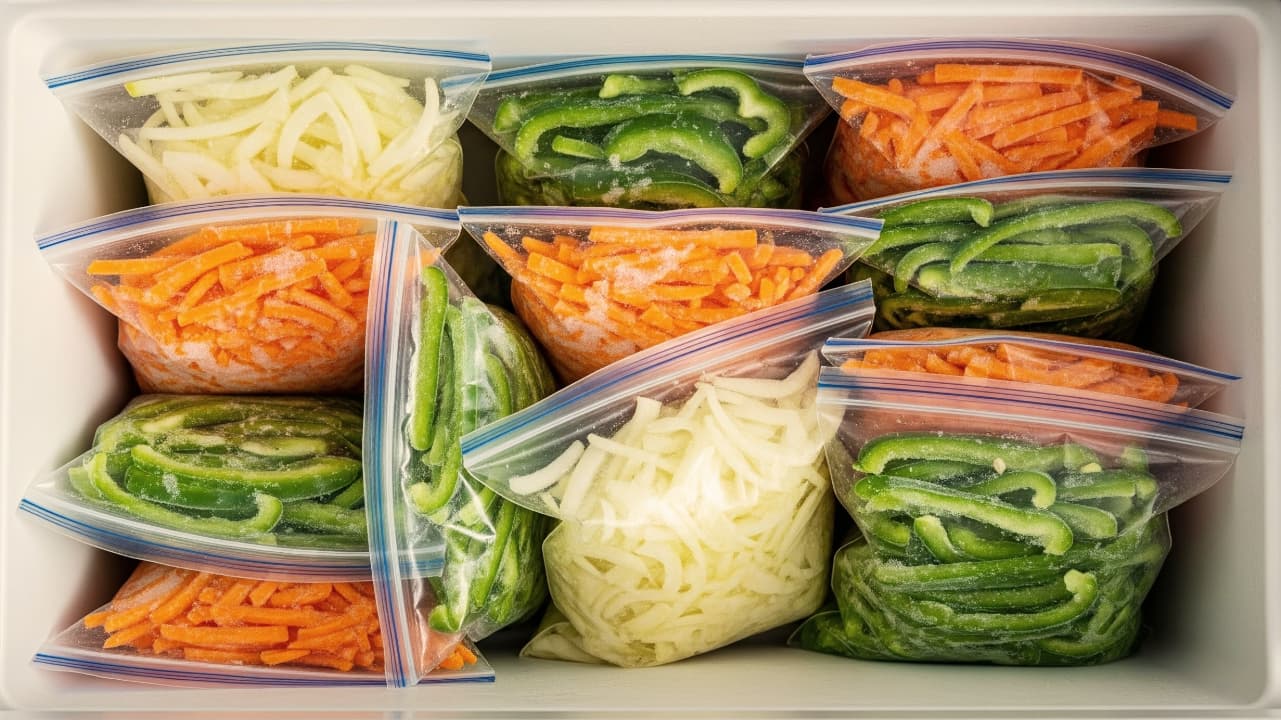 冷凍庫のカット野菜のイメージ